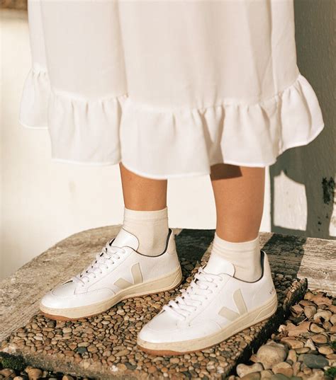 sustainably made white sneakers.